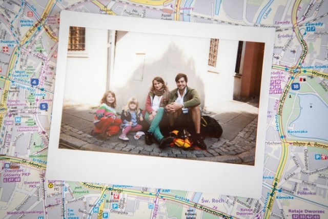 Family trip walk in Poznan's old town