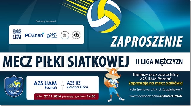 AZS UAM Poznań - AZS UZ Zielona Góra - plakat