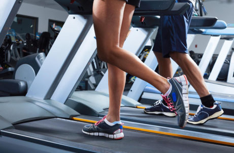 Group of people Legs running on treadmill