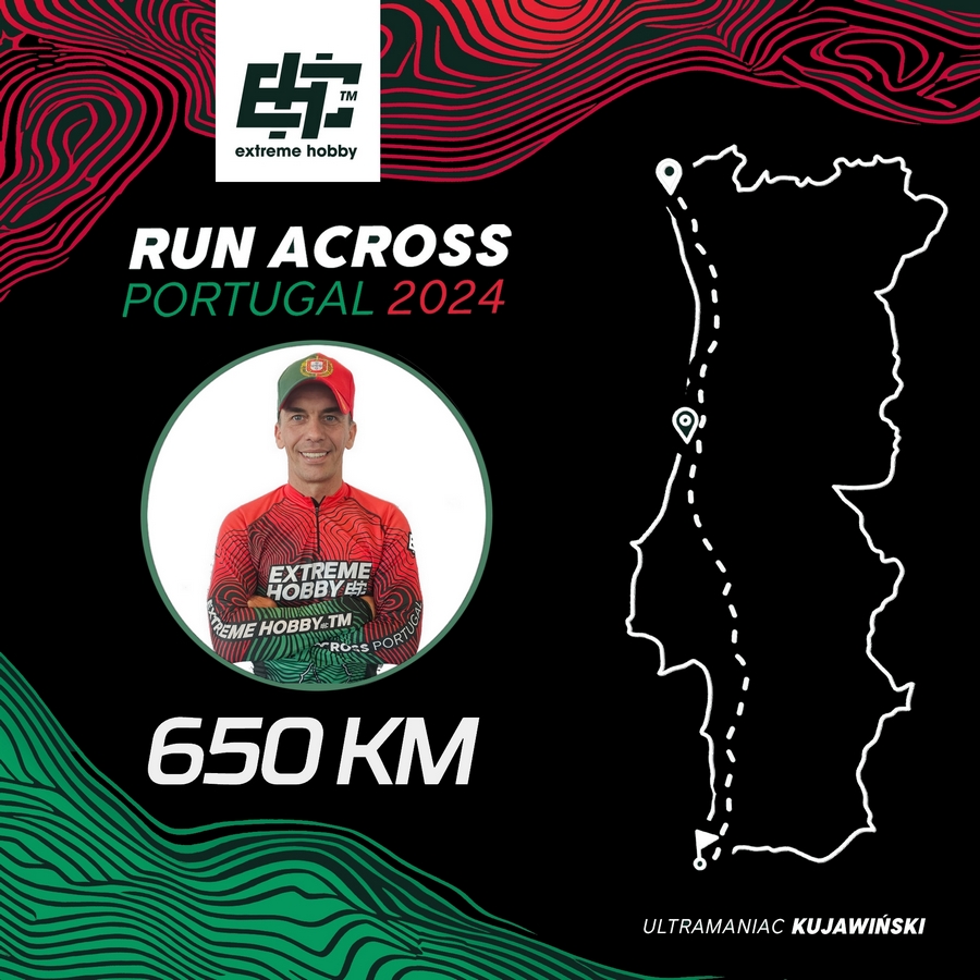 Artur Kujawiński, poznański ultramaratończyk, pobiegnie przez Portugalię