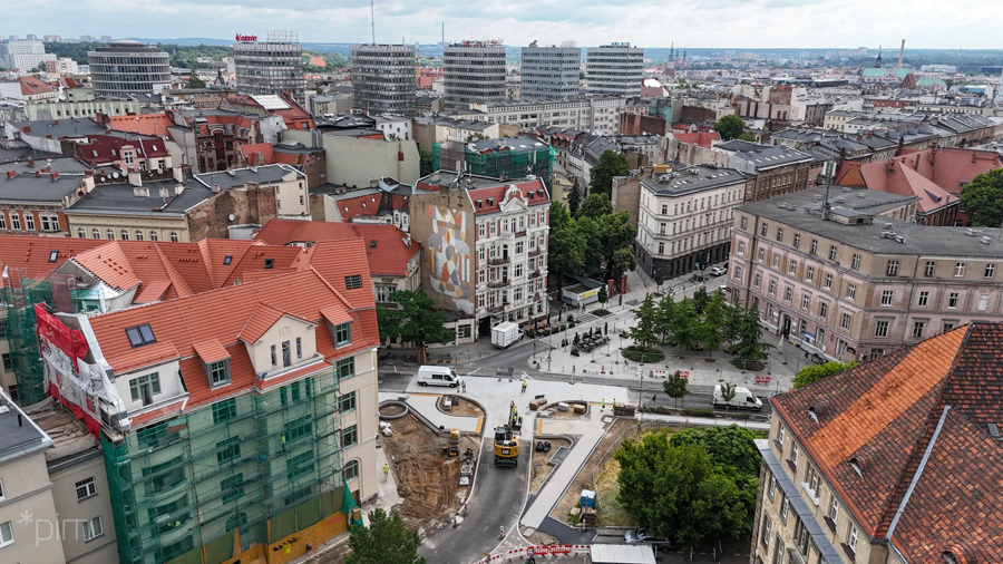 U zbiegu ulic Taylora, Kościuszki i Taczaka trwają prace